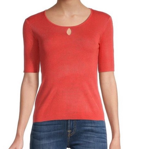 Catherine Malandrino Sweaters - Catherine Malandrino Keyhole Cut Out Short Sleeve Sweater Size S